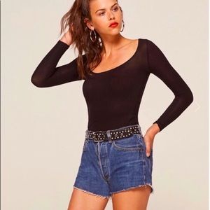 Reformation Kendra Top in Black, S